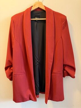 BB1 Red Open-Front Blazer Jacket